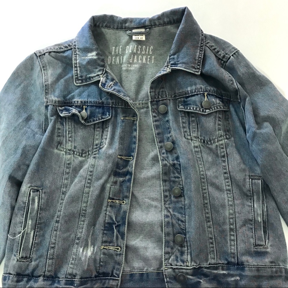 distressed denim jacket